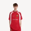 Camiseta oversize de fútbol para hombre en color rojo