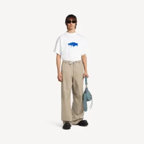 Camiseta oversize para hombre «Wet Brush» en blanco