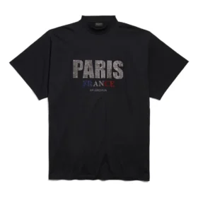 Camiseta oversize «Paris Strass» «Negro» 787349TRVL51000