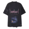 Camiseta «Paris Moon Upside Down» oversize «Black Faded» 698811TOVT31055