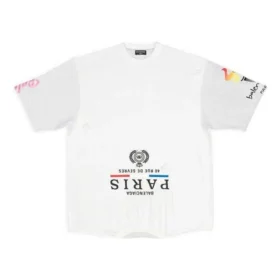 Camiseta «Paris Upside Down» oversize «Blanco» 698811TMVC9900