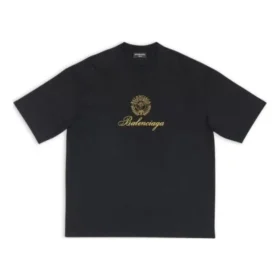 Camiseta Qixi Crest de corte medio «Negro» 612966TMVL41075