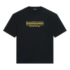 Camiseta Retail Therapy, corte medio, «Negro y amarillo» 612966TLVB11361