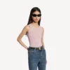 Camiseta sin mangas de mujer en rosa empolvado Camiseta sin mangas de mujer en rosa empolvado