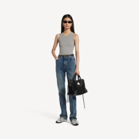 Camiseta sin mangas para mujer en color gris