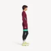 Camiseta técnica ajustada de manga larga para hombre en color burdeos/aguamarina Camiseta técnica ajustada de manga larga para hombre en color burdeos/aguamarina