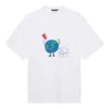 Camiseta unisex blanca de manga corta, corte amplio, tejido liso retro, colección primavera-verano 2021 (SS21) 657059TKV949000