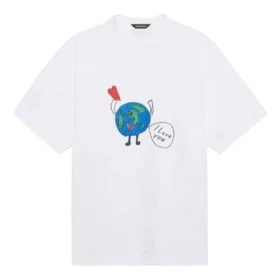 Camiseta unisex blanca de manga corta, corte amplio, tejido liso retro, colección primavera-verano 2021 (SS21) 657059TKV949000