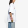 Camiseta unisex blanca de manga corta, corte amplio, tejido liso retro, colección primavera-verano 2021 (SS21) 657059TKV949000