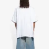Camiseta unisex blanca de manga corta, corte amplio, tejido liso retro, colección primavera-verano 2021 (SS21) 657059TKV949000