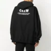Camiseta unisex con cuello redondo, estampado de letras y cremallera, negra 620974TIV751070