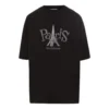 Camiseta unisex con estampado de París, cuello redondo, negra 594599TGV661000
