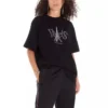 Camiseta unisex con estampado de París, cuello redondo, negra 594599TGV661000