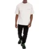 Camiseta unisex de lujo de cuello redondo y manga corta de algodón, color blanco 612966TIVG59055