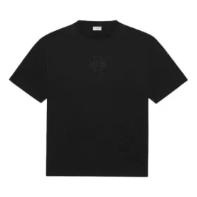 Camiseta unisex de manga corta con cuello redondo y estampado de logotipo, colección primavera-verano 2021, color negro 641655TKV711069 Camiseta unisex de manga corta con cuello redondo y estampado de logotipo, colección primavera-verano 2021, color negro 641655TKV711069