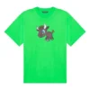 Camiseta unisex de manga corta con estampado de dibujos animados de motivos pequeños, temporada primavera-verano 2021, verde 612966TJVM93302