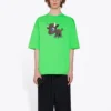 Camiseta unisex de manga corta con estampado de dibujos animados de motivos pequeños, temporada primavera-verano 2021, verde 612966TJVM93302