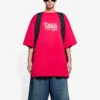 Camiseta unisex de manga corta con estampado de letras de la colección SS21, color rojo, 651795TKV816295