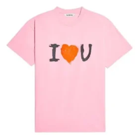 Camiseta unisex de manga corta con estampado de letras de la colección SS21, rosa, 612965TJVL51401 Camiseta unisex de manga corta con estampado de letras de la colección SS21, rosa, 612965TJVL51401