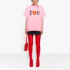 Camiseta unisex de manga corta con estampado de letras de la colección SS21, rosa, 612965TJVL51401