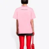 Camiseta unisex de manga corta con estampado de letras de la colección SS21, rosa, 612965TJVL51401