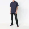 Camiseta unisex de manga corta con estampado de logotipo, azul marino 556150TAV444128