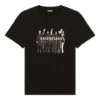 Camiseta unisex de manga corta con estampado del logotipo de la banda en estilo retro, negra 612965TIVA11000