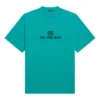 Camiseta unisex de manga corta con logotipo en mosaico, letras BB y efecto desgastado, azul 651795TKVF53660