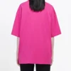 Camiseta unisex de manga corta con logotipo retro, rosa 556104TBV435630