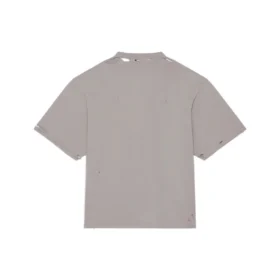 Camiseta unisex de manga corta, cuello redondo con estampado de letras en color liso, gris 661715TKVD58174 Camiseta unisex de manga corta, cuello redondo con estampado de letras en color liso, gris 661715TKVD58174