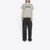 Camiseta unisex de manga corta, estilo clásico retro con logotipo difuminado y aberturas, gris 661705TKVD58174