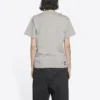 Camiseta unisex de manga corta, estilo clásico retro con logotipo difuminado y aberturas, gris 661705TKVD58174