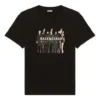Camiseta unisex de manga corta holgada con estampado del logotipo y retrato de la banda, estilo retro, en negro 612966TIVA11000