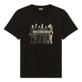 Camiseta unisex de manga corta holgada con estampado del logotipo y retrato de la banda, estilo retro, en negro 612966TIVA11000 Camiseta unisex de manga corta holgada con estampado del logotipo y retrato de la banda, estilo retro, en negro 612966TIVA11000