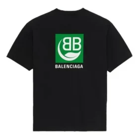 Camiseta unisex de manga corta para hombre con estampado del logotipo de Balenciaga, color negro, 594579THV631000 Camiseta unisex de manga corta para hombre con estampado del logotipo de Balenciaga, color negro, 594579THV631000