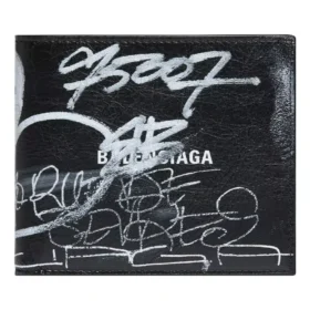 Cartera cuadrada plegable con diseño de graffiti «Negro-Blanco» 594549210LH1090