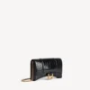 Cartera de mujer con forma de Hourglass y cadena, en color negro
