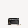 Cartera de mujer con forma de Hourglass y cadena, en color negro