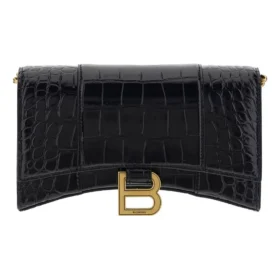 Cartera Hourglass con cadena y relieve de cocodrilo «Negro» 6560501LRGM1000 Cartera Hourglass con cadena y relieve de cocodrilo «Negro» 6560501LRGM1000