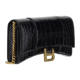 Cartera Hourglass con cadena y relieve de cocodrilo «Negro» 6560501LRGM1000 Cartera Hourglass con cadena y relieve de cocodrilo «Negro» 6560501LRGM1000