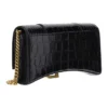 Cartera Hourglass con cadena y relieve de cocodrilo «Negro» 6560501LRGM1000