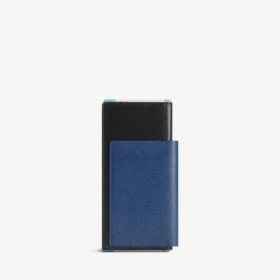 Cartera larga de pasaporte para hombre con 1 billete, en azul pasaporte