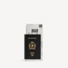 Cartera larga para pasaporte de hombre con 1 billete, en color negro