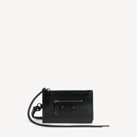 Cartera triple para hombre «Le City» con cordón, en color negro