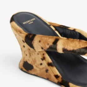 Chanclas de cuña Gaeta para mujer con estampado de leopardo