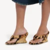 Chanclas de cuña Gaeta para mujer con estampado de leopardo Chanclas de cuña Gaeta para mujer con estampado de leopardo