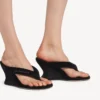 Chanclas de cuña Gaeta para mujer en negro Chanclas de cuña Gaeta para mujer en negro