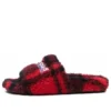 Chanclas de pelo sintético «Pelo sintético rojo y negro» 654261W2F21