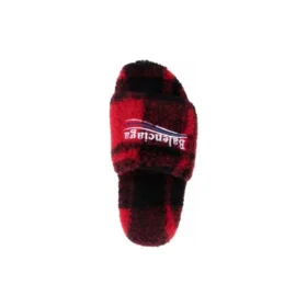 Chanclas de pelo sintético «Pelo sintético rojo y negro» 654261W2F21