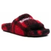 Chanclas de pelo sintético «Pelo sintético rojo y negro» 654261W2F21